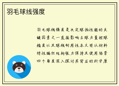 羽毛球线强度